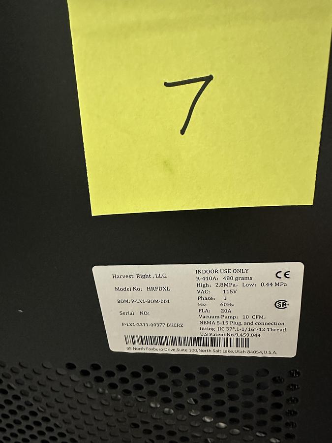 Used (10) Harvest Right XL Freeze Dryer with Premier Pump (Model HRFDXLBK-PP)