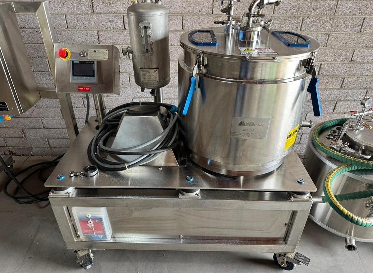 Used Delta Separtations CUP 30 Ethanol Centrifuge + 4 Kegs and All Ancillary