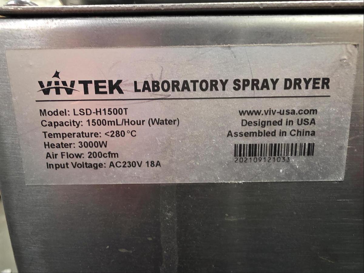 Used Vivtek LSD-H1500F/T Spray Dryer (