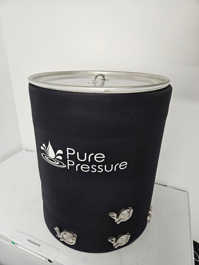 Used Pure Pressure 30 and 45 Gallon Stainless Steel Mixing Buckets w/ Mesh Bags, Fittings, Pump and More