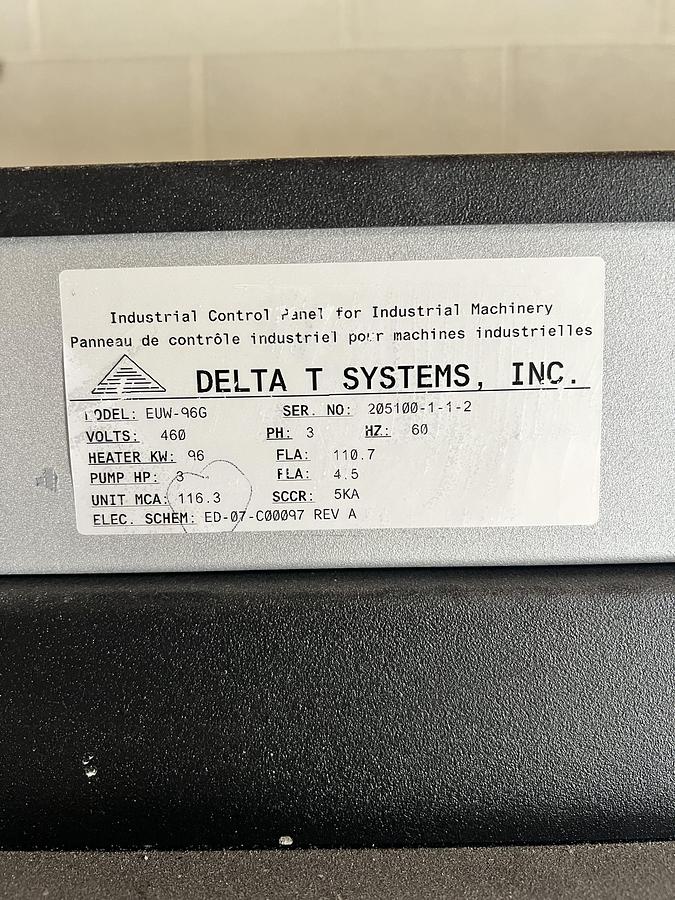 (3) Delta T Systems EUW-96G Temperature Control Units | 96 kW, 460V, 3PH