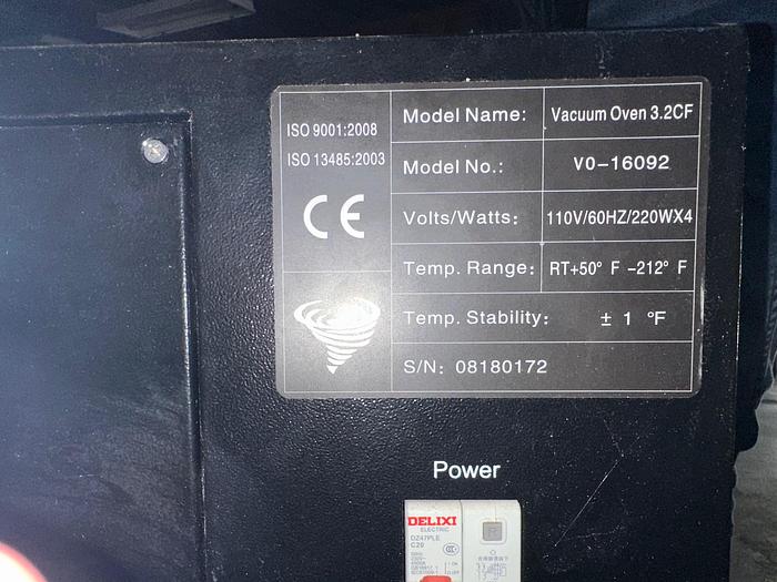 Used BVV Vacuum Oven 3.2 cu ft - with Vacuum Pump