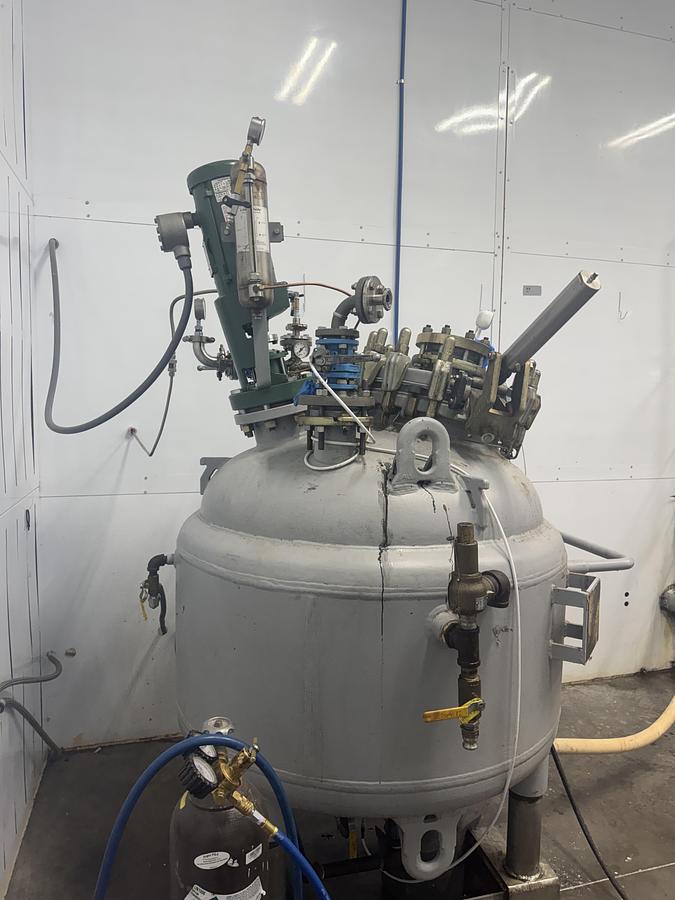 Used De Dietrich 200-Gallon Glass-Lined Double Jacketed Reactor with Lightnin Mixer