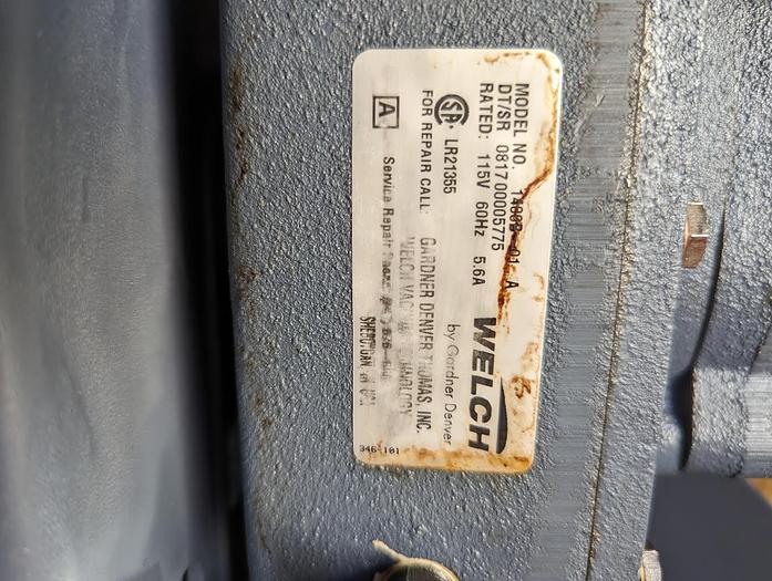 Used Welch Duoseal Vacuum Pump S55JXMPF-6788 1/3 HP 115V