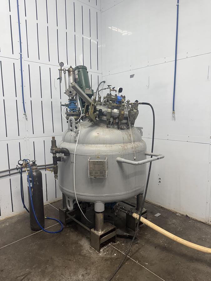 Used De Dietrich 200-Gallon Glass-Lined Double Jacketed Reactor with Lightnin Mixer