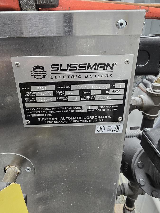 Used Sussman ES36 (36 kW) Electric Steam Boiler