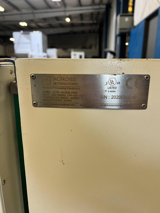 Used Across International AT75a Vacuum Oven with Shelves