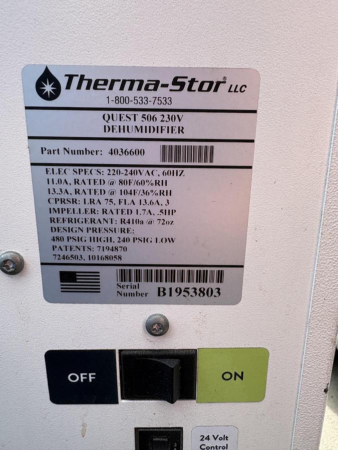 Used Quest Dehumidifier Model 506 - 230 V