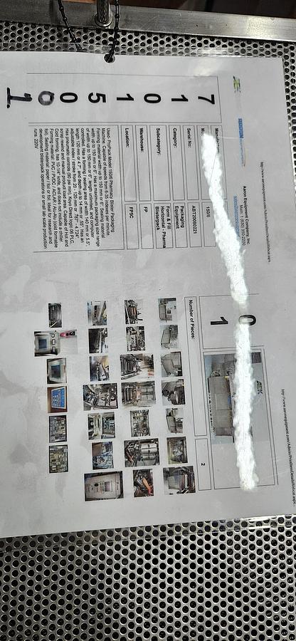 Used Propack 150/6 Pharmacy Blister Packaging System