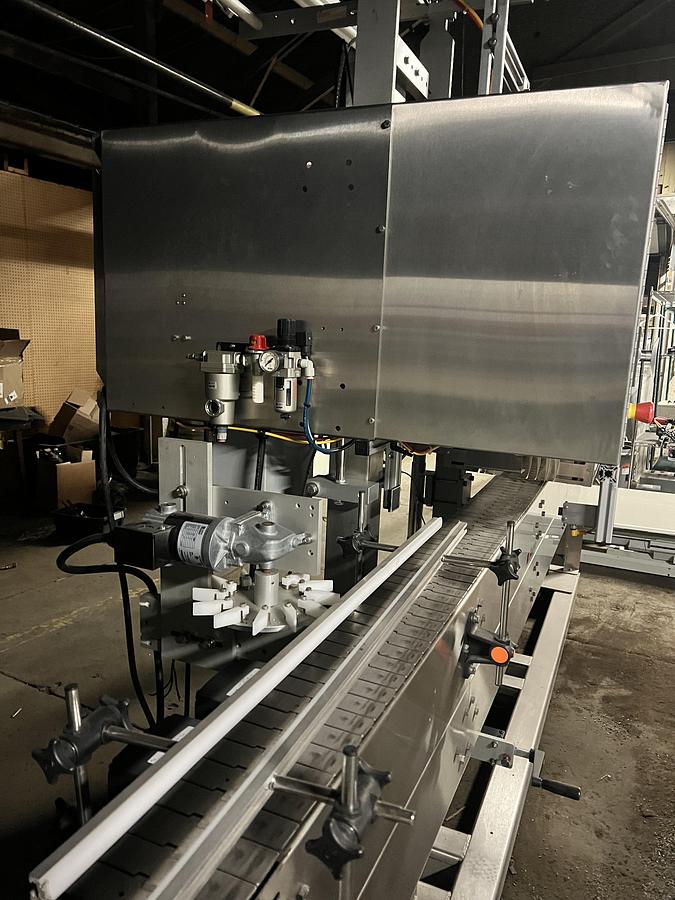 Used Heat Shrink Tunnel with Sleeve Inserter