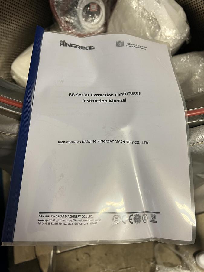 Used Kingreat BB-100 Centrifuge With UL Listed Control box and PLC