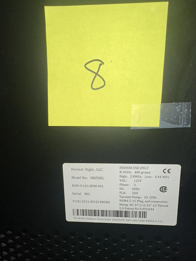 Used (10) Harvest Right XL Freeze Dryer with Premier Pump (Model HRFDXLBK-PP)