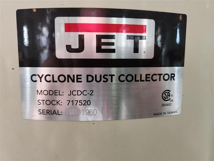 Used JET Cyclone Dust Collection System, MDL JCDC-2