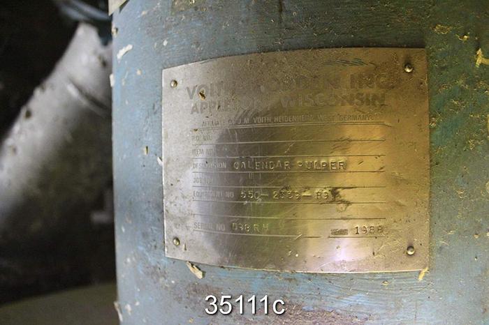 Used Voith 550-2359-89 Horizontal Brute Pulper, Dual Rotor Design #35111