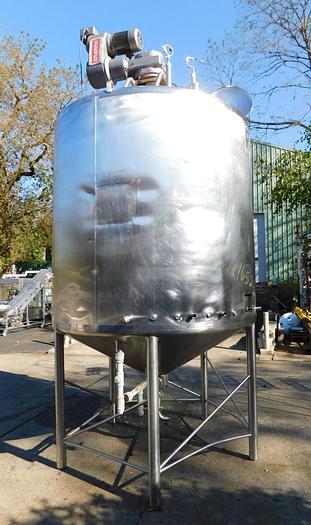 Used 1500 GALLON SCRAPE AGITATED MIX TANK – S/S – JACKETED (#9662)