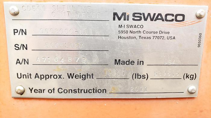 Used 2011 MI SWACO CD 500 XV