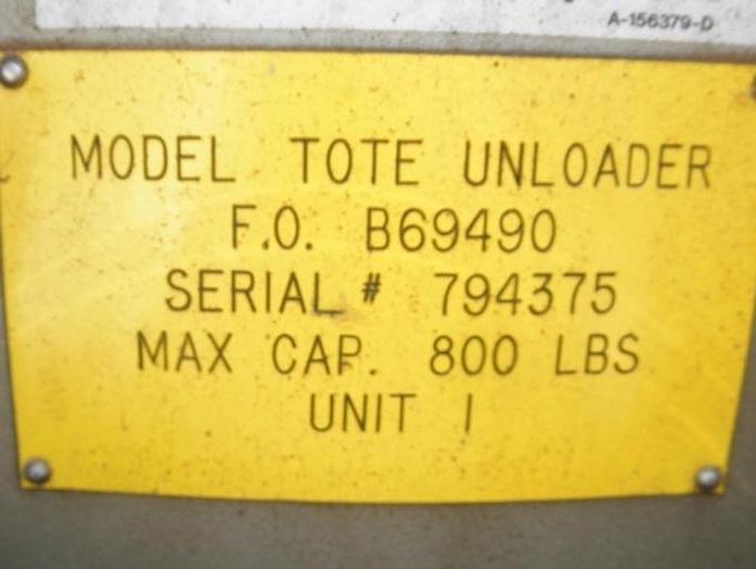 Used Dumper, Bin, Tote, FMC, S/st, Hydraulic, 800 lb (2) #S741235