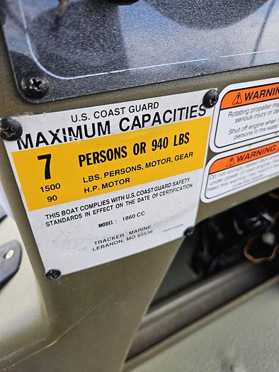 Used 2012 Bass Tracker 18CC