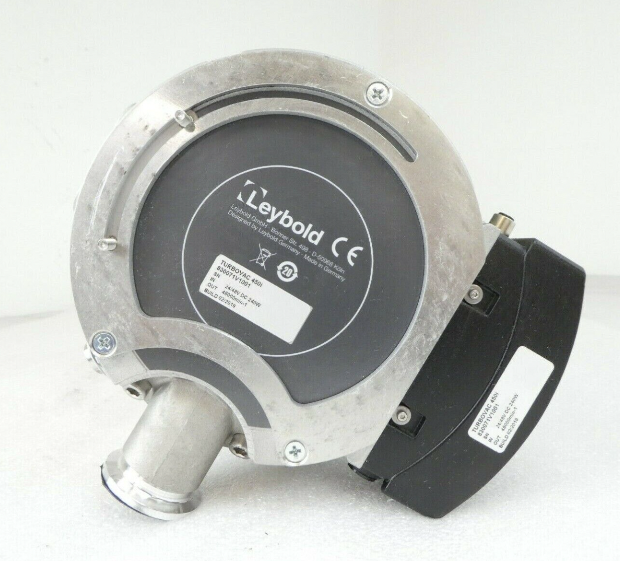 Used Oerlikon Leybold TURBOVAC 450i 830071V1001 Turbomolecular Pump Turbo Working