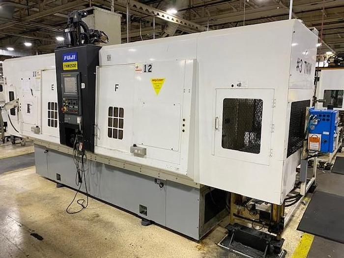 Used FUJI TNW 3500 TR TWIN SPINDLE TWIN TURRET CNC LATHES WITH GANTRY