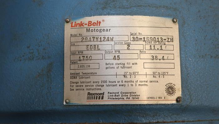Used Link-Belt 2947Y124W Gear Drive #44513
