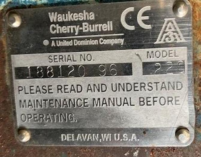 Used Waukesha Model 220 Positive Displacement Pump