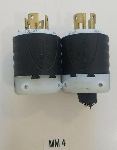 Used *PREOWNED* LOT OF 2 Pass Seymour L2230P 30A 480V 3 Phase Industrial TurnLok Plug