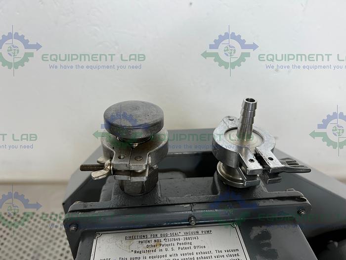 Used Welch  1402 DuoSeal Belt-Driven Rotary Vane Vacuum Pump 115/230V
