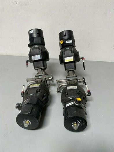 Used 2 ITT Sherotec Stainless Steel Diaphragm Valves w/ Position Monitor