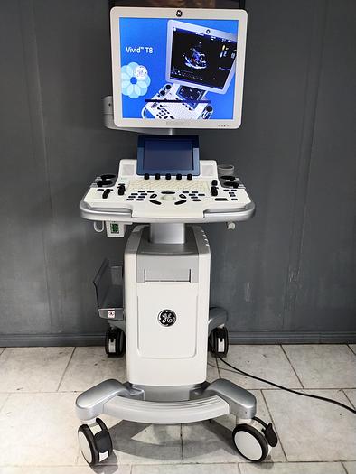 Gebraucht GE Vivid T8 Ultraschallsystem für Herz- und Gefäß-Ultraschall mit Kardio Sonde SW: R1.0.7