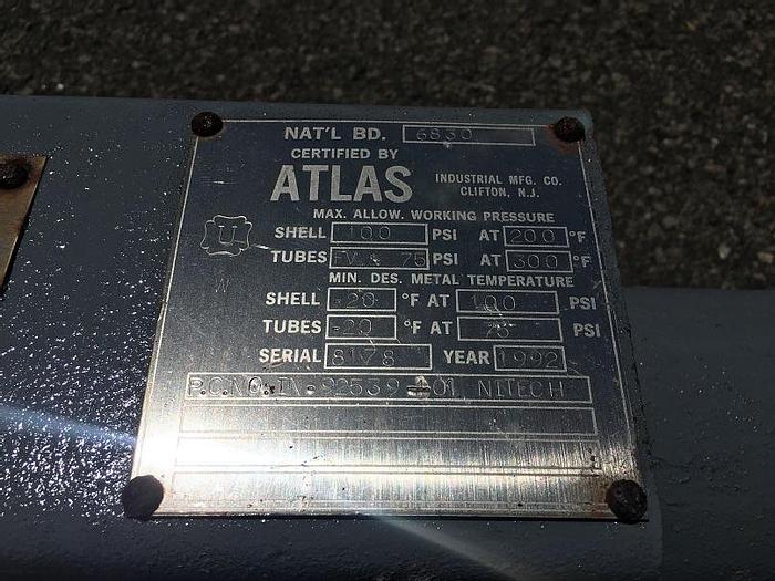Used Used Atlas approximately 21 sq. ft. horizontal shell and tube heat exchanger