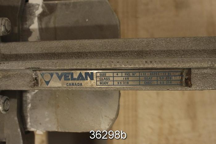 Used Velan 4" Hand Operated Knife Gate Valve #36298