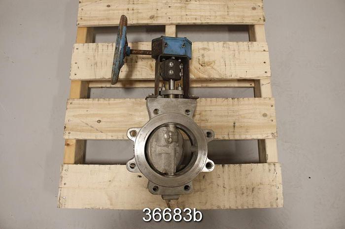 Used Neles Jamesbury 815L-11-3600MT 6" Hand Operated Wafer Sphere Butterfly Valve #36683