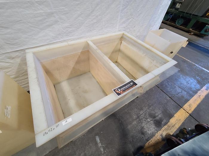 Used Polypro Tank Counter Flow Rinse side and bottom support 70" x 28" x 29" Removable Partition - LARRY PLEASE CHECK DEMENTIONS