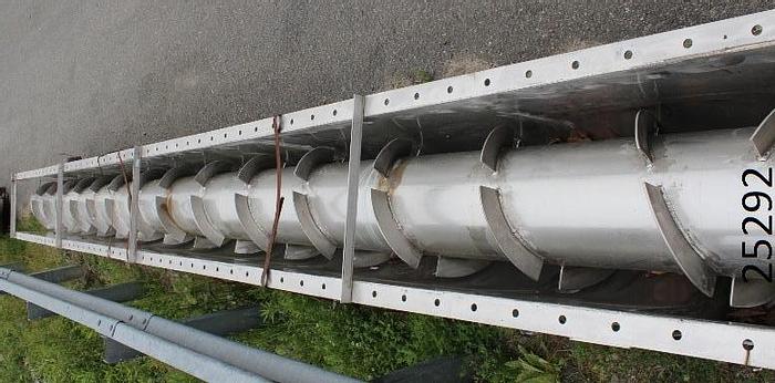 Used Beloit  Screw Conveyor, 22 Feet Long, 19 Inches Wide At Top, 12 Inch Center Shaft, With 2-1/2 Inch Flights. #25292