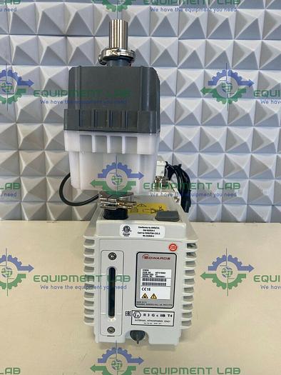 Used Edwards E2M30 Rotary Vacuum Pump 23 CFM w/ EMF20 Oil Mist Filer & 1.2 HP Motor