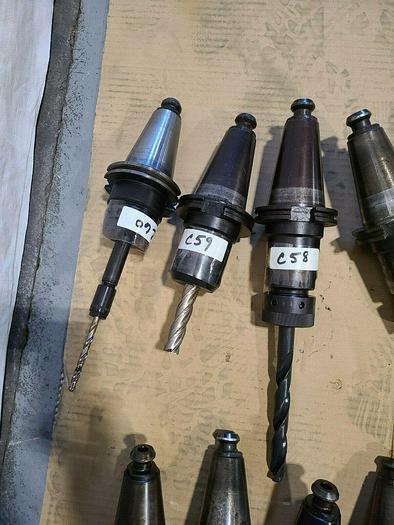 Used Assorted CNC Tool Holders with Cutters & Drills For Milling Machines VMC Tools I