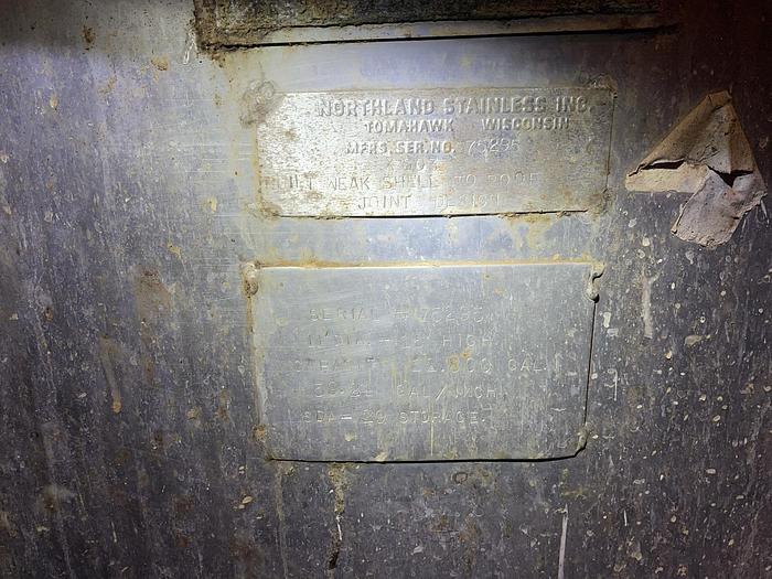 Used NORTHLAND 11' X 18' 316L STAINLESS STEEL TANK 12,800 GALLONS