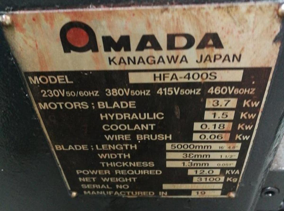 Usato Seghetto Amada Mod. Hfa 400 S