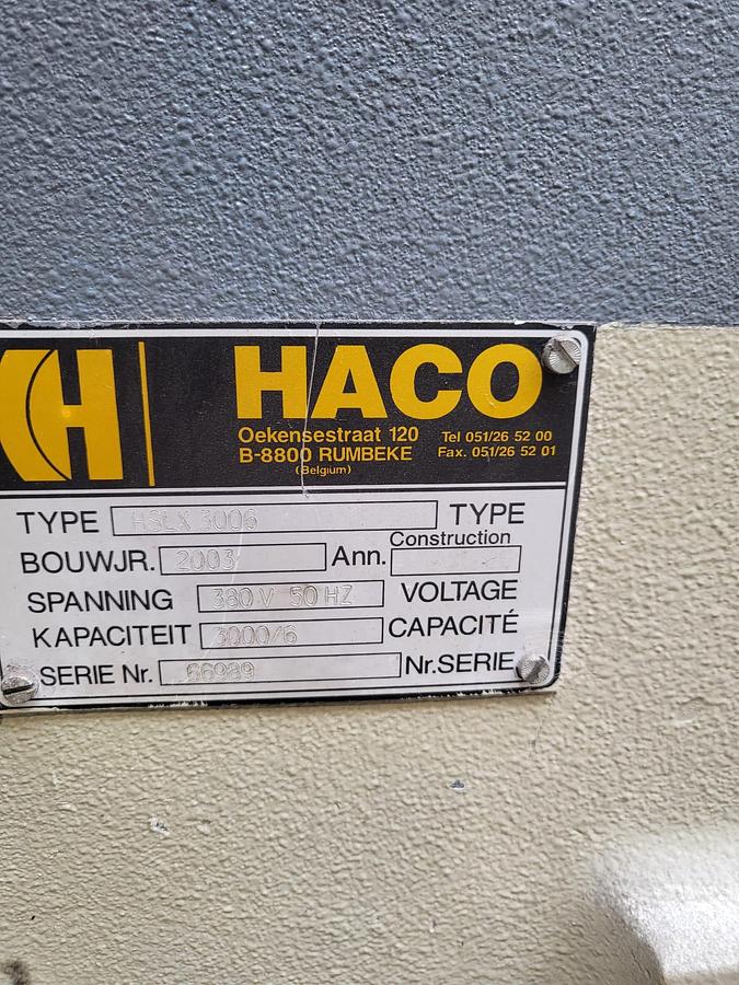 Used Cesoia Haco 3000 x 6