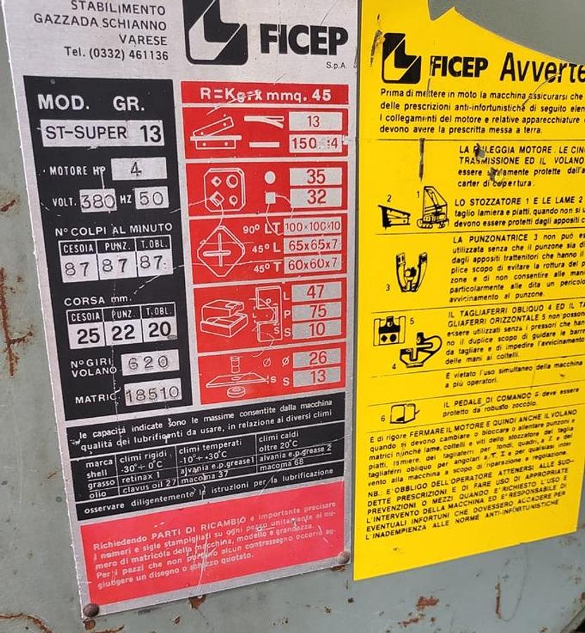 Usato Cesoia Universale Ficep ST Super 13