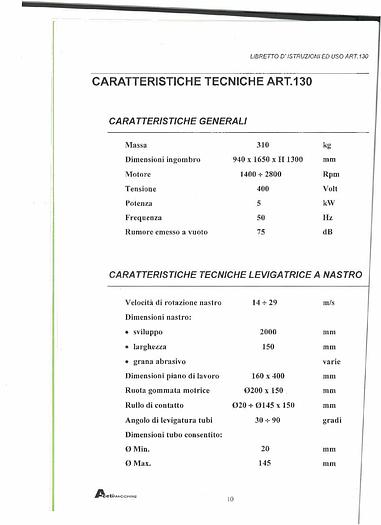 Usato Levigatrice Aceti Art.130 Usata