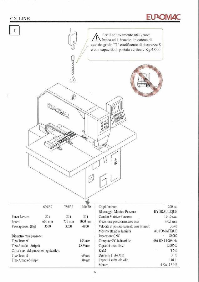 Gebruikt Punzonatrice Euromac Cx 1000/30-30Ton-Cnc