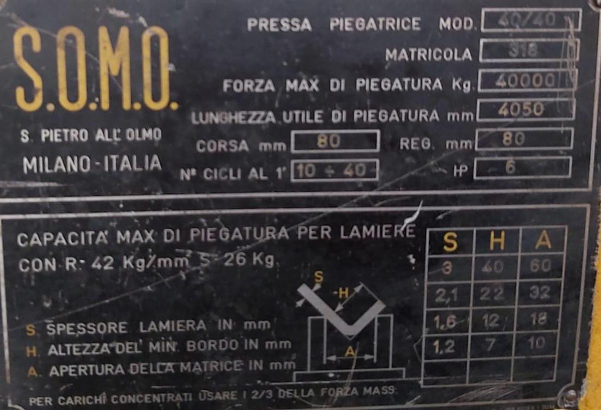 Usato Piegatrice Somo 4000 x 40 ton