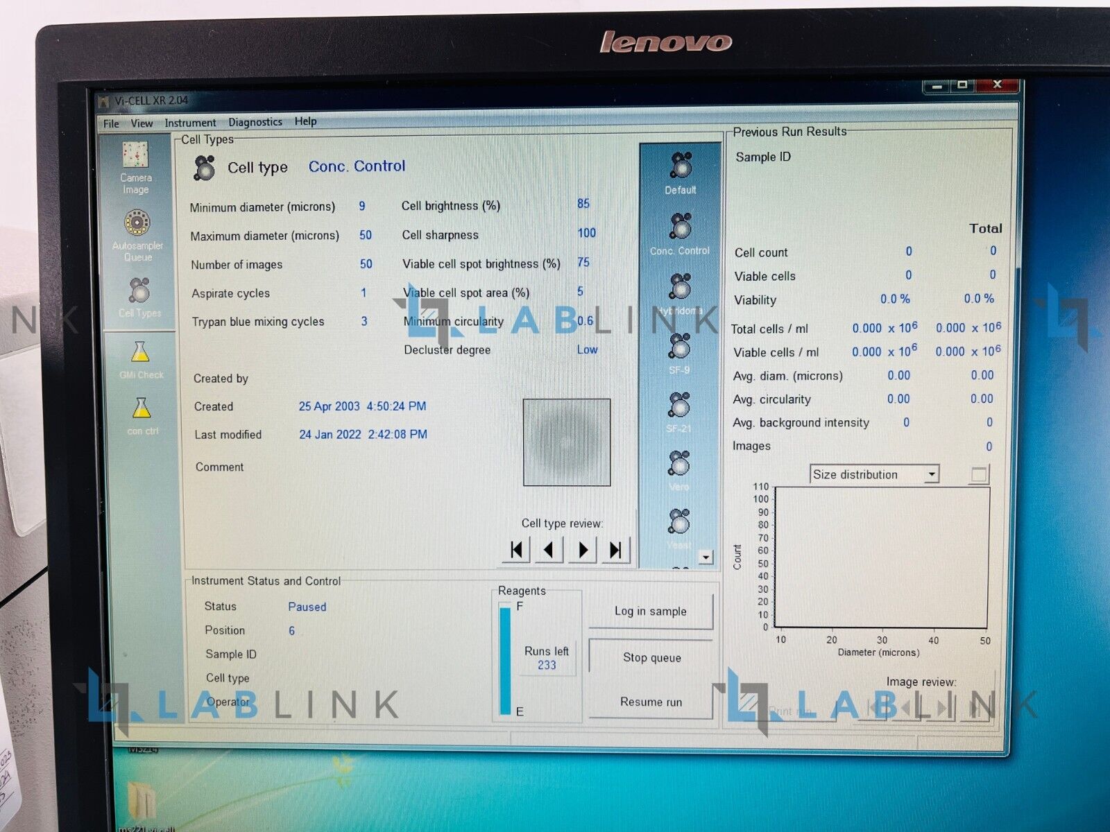 Used Beckman Coulter Vi-CELL XR Cell Viability Analyzer with WARRANTY