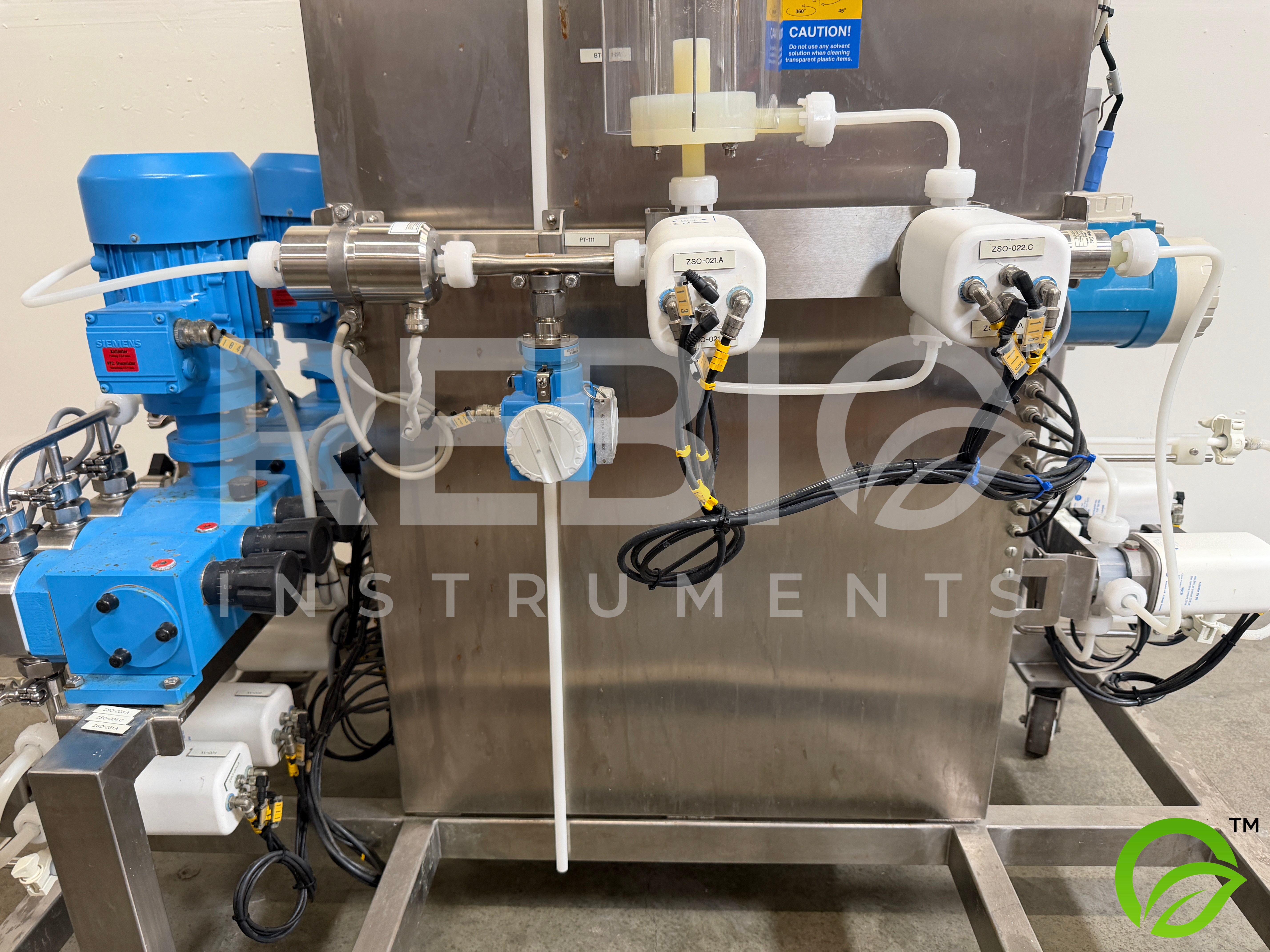 Used Amersham / GE BioProcess Chromatography Skid w/ BPG 100/500 Column, Endress+Hauser Promass, LEWA Pump