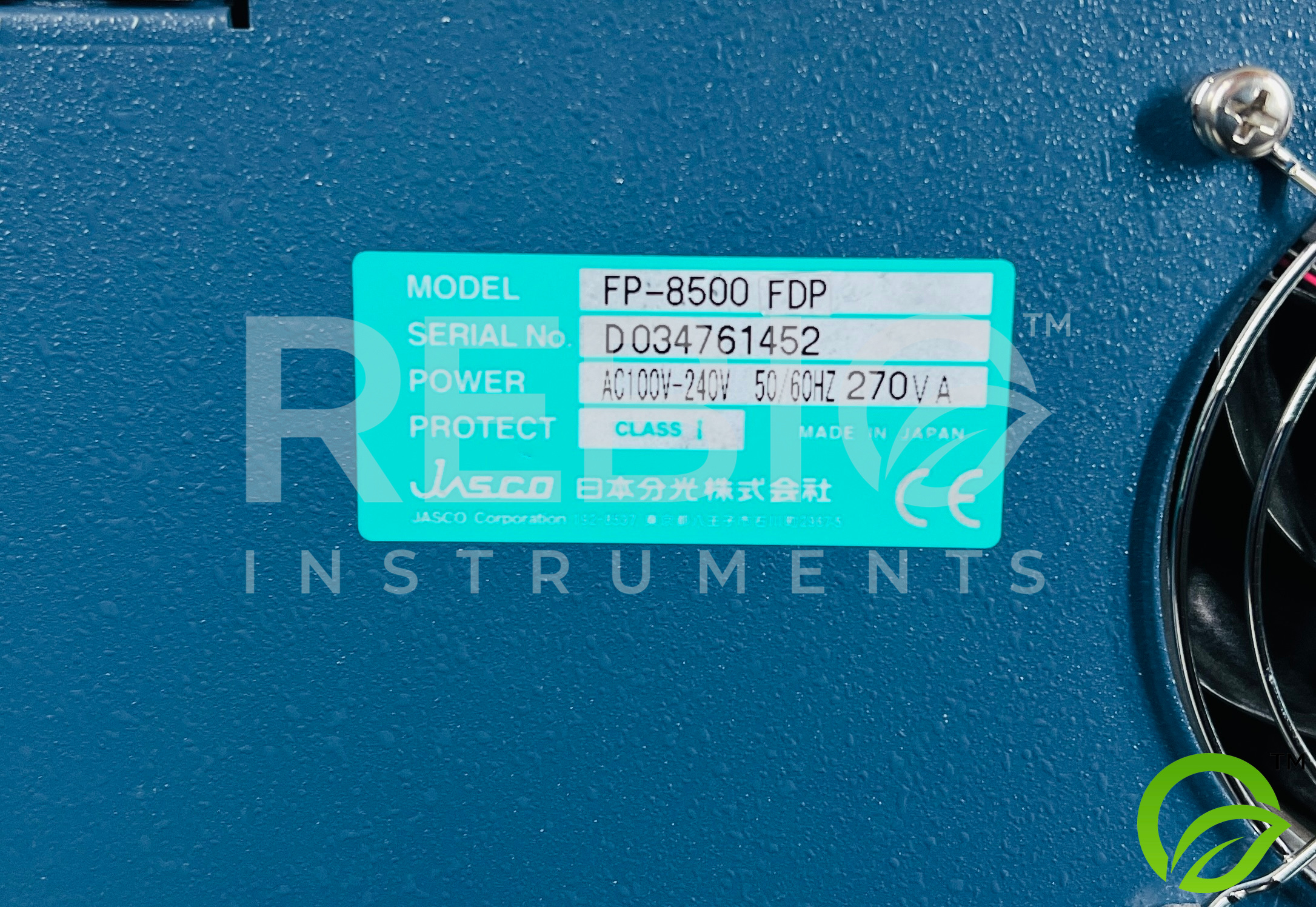 Used Jasco FP-8500 Spectrofluorometer with Liquid Cooling 