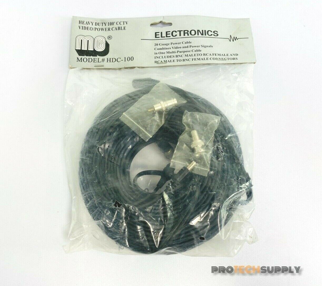 MG Electronics HDC-100 Heavy Duty Power/Video 20 AWG Cable 100' NEW