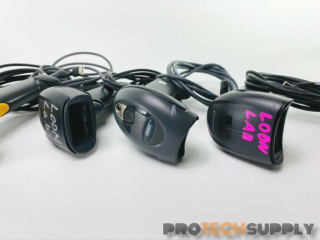 Used Lot of (7) Laser Barcode Scanner Zebra Honeywell Motorola NCR