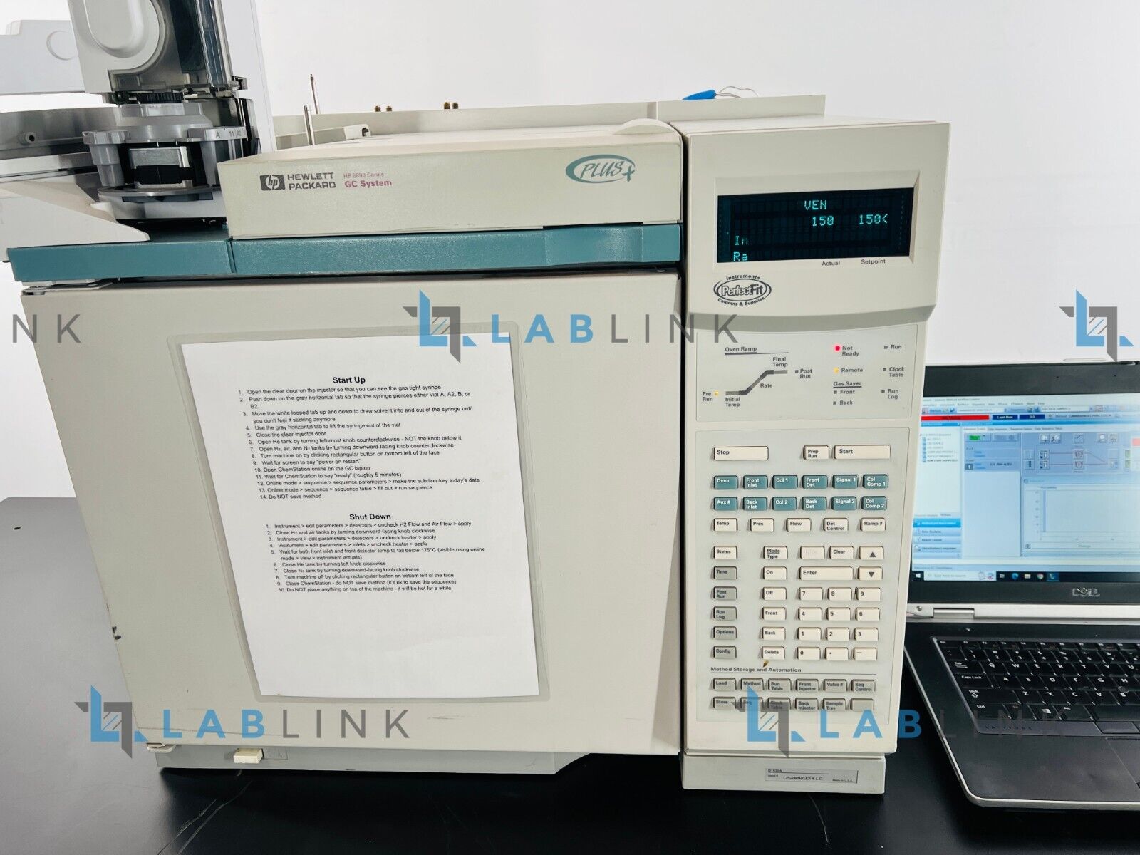 Used HP 6890 Gas Chromatograph G1530A GC System Agilent 7683B Injector + G2614A Tray